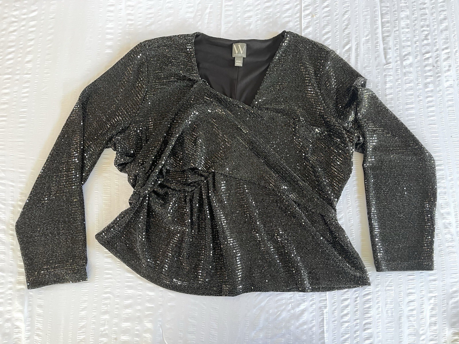 Dressy Black Sequence Worthington WOMEN’s Top Size PXXL