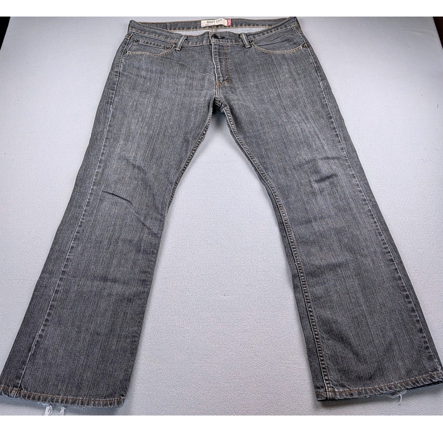 Levis 527 Slim Bootcut Jeans Mens 36×30 Grey Denim Pants 00527-0422