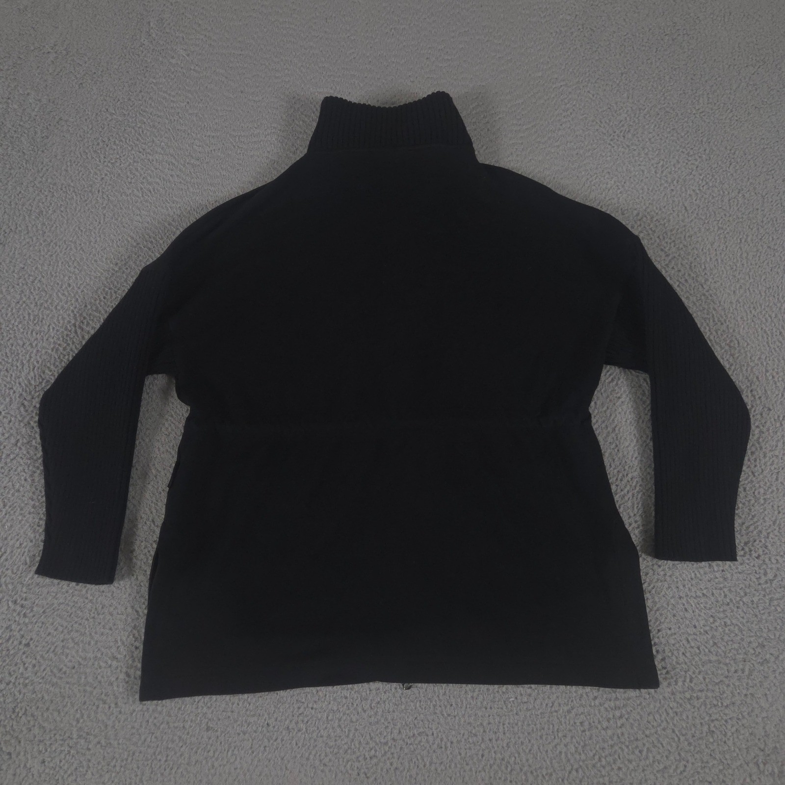 Varley Jacket Womens Medium Black Palen Longline Zip Through DoubleSoft Sweat