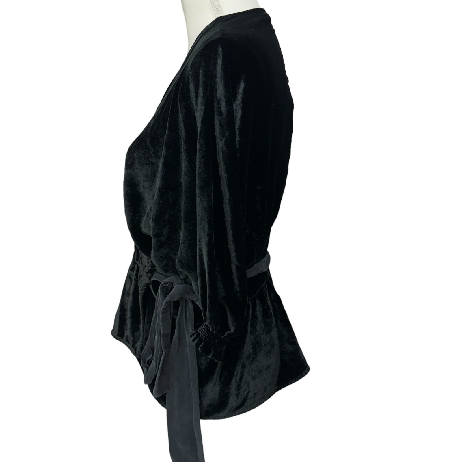 SOME ODD RUBIES Top Womens Small Black Velvet Wrap Style Party Holiday Cocktail