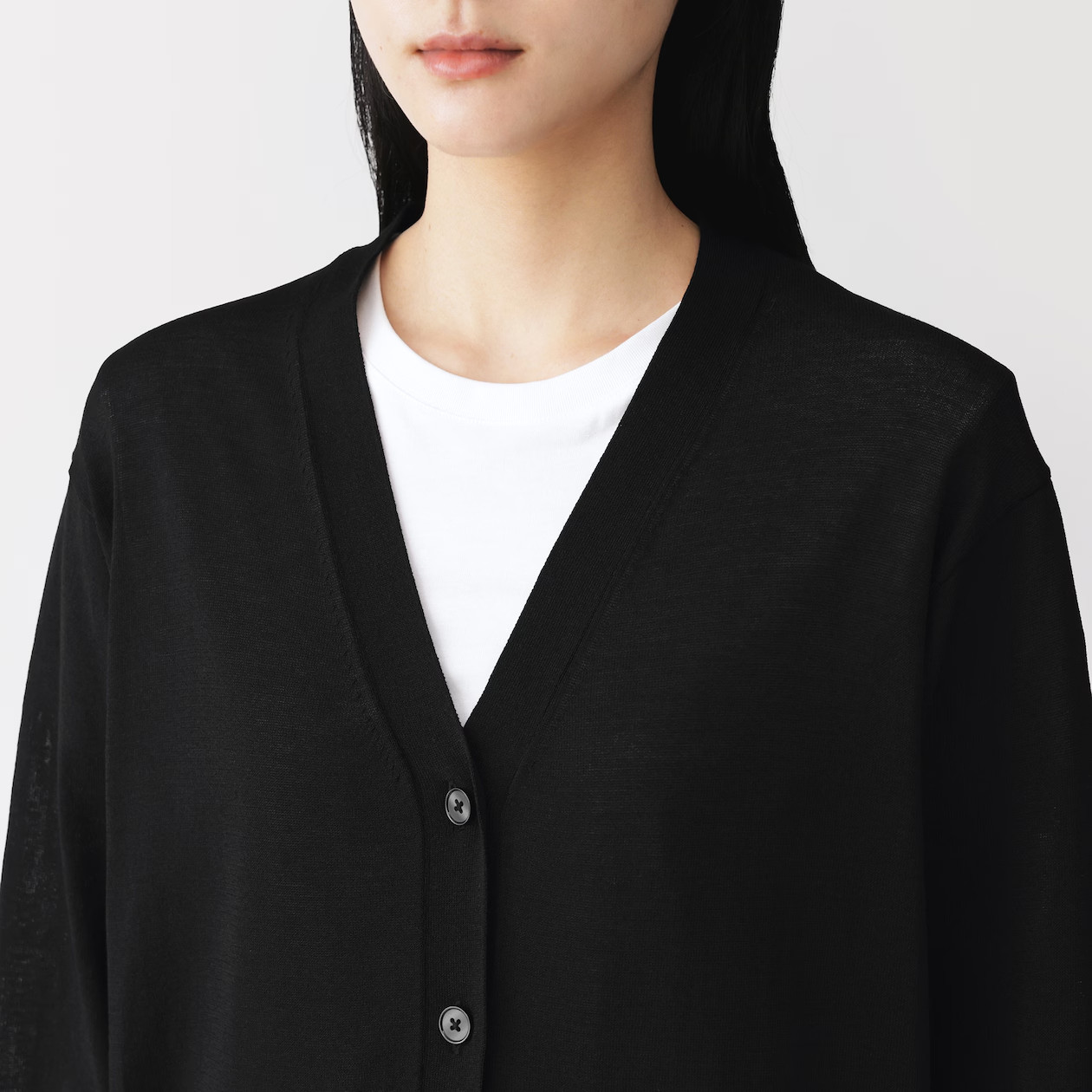 MUJI Womens UV Resistant V Neck Cardigan White FedEx
