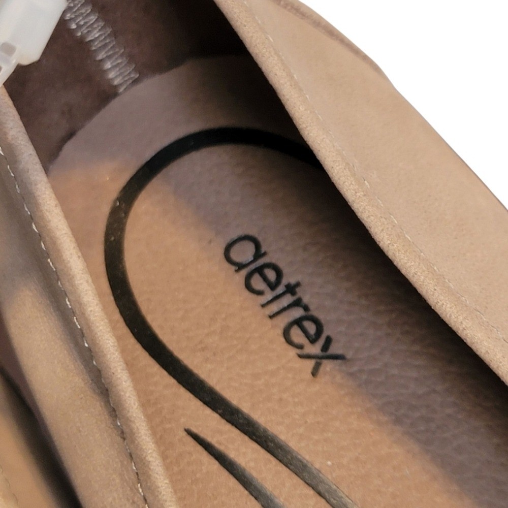 NEW AETREX Brianna Ballet Flat in Tan Beige 39, US 8.5