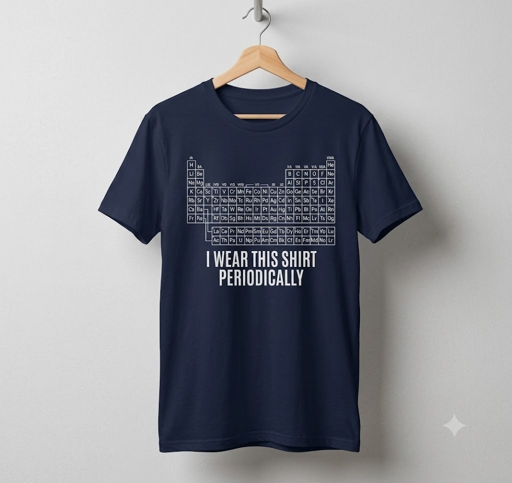 I Wear This Shirt Periodically Tee Funny Science Humor Graphic Shirt