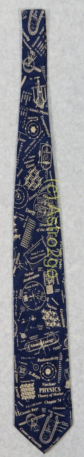 NUCLEAR PHYSICS ATOMIC RADIOACTIVE URANIUM Museum Artifacts Silk Necktie NEW!
