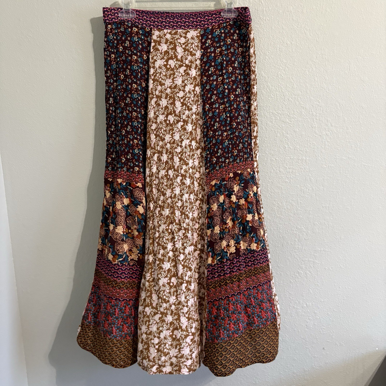 Natural Life Boho Patchwork Maxi Skirt Sz L Boho Festival Peasant Cottagecore