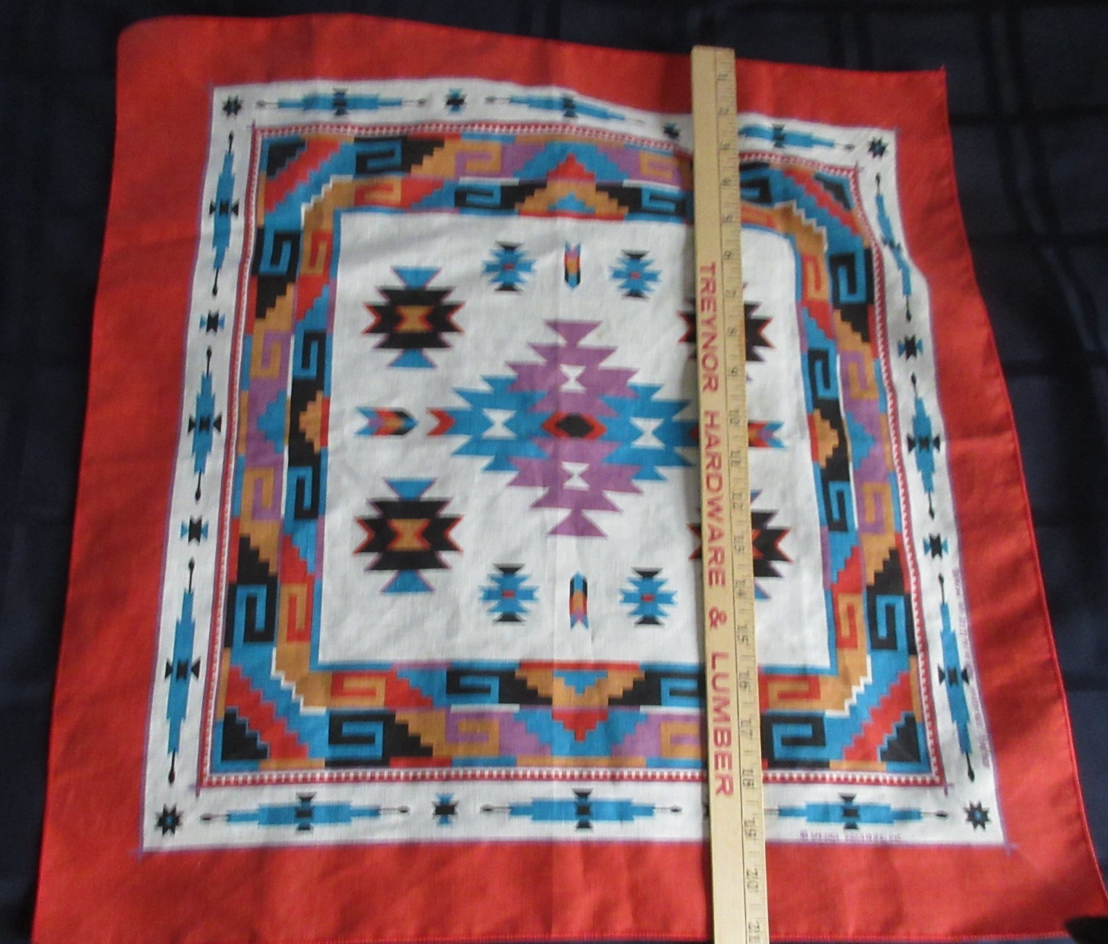 Bandana Rodeo Southwest Tribal Geometric Multi-color Print 21” Square Springs In