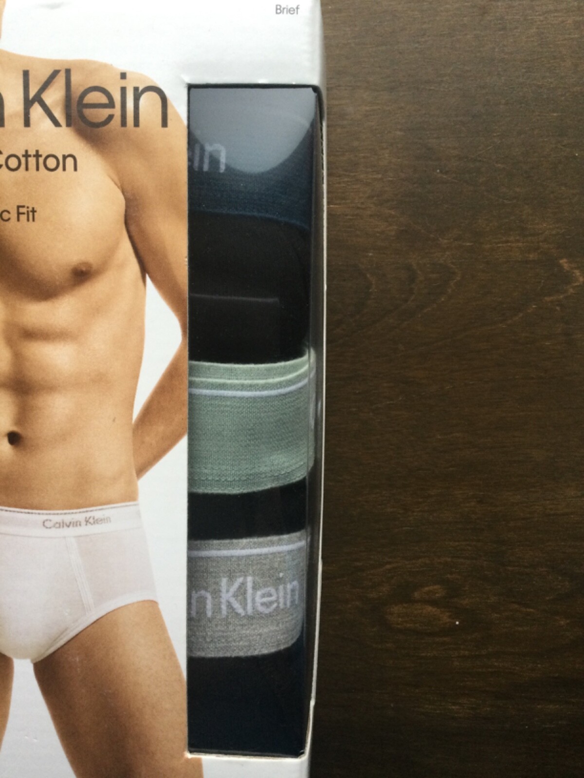 Calvin Klein 100% Cotton Classic Fit 3 Pack Brief New Box Black Navy Gray Green