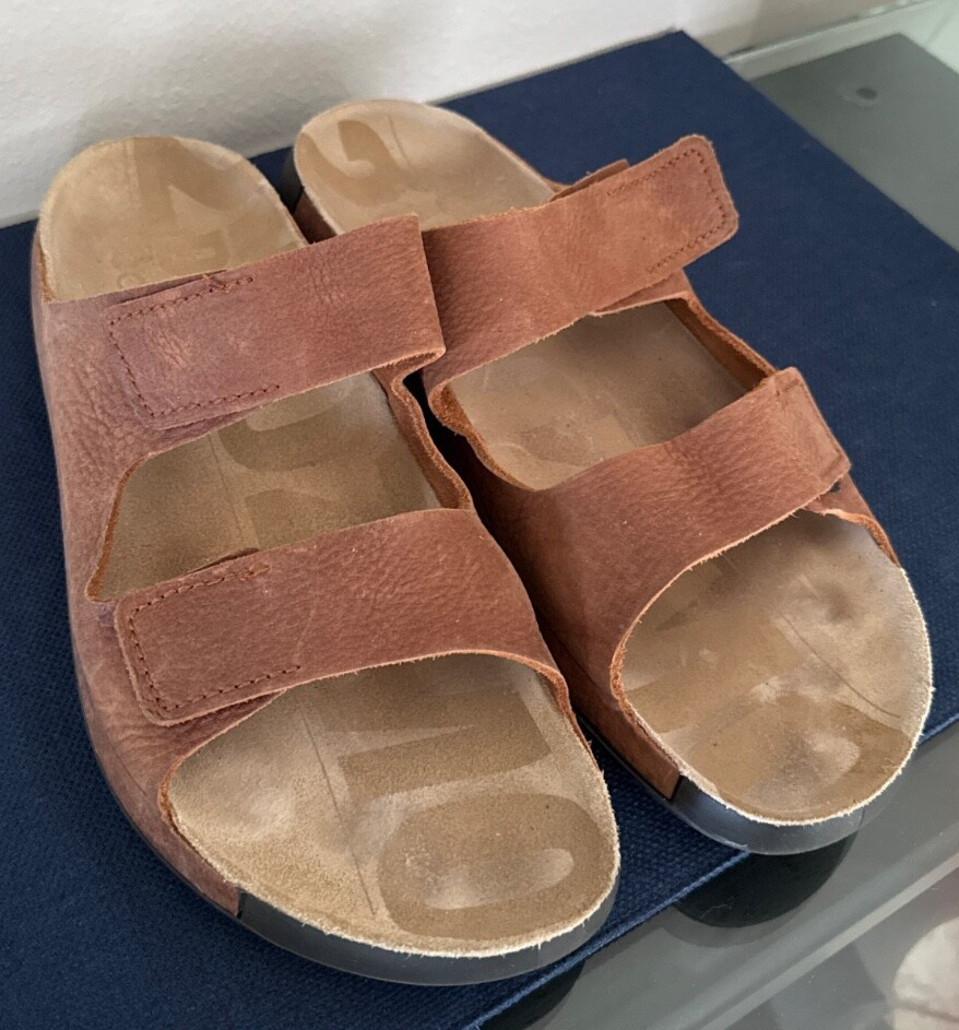 ECCO 2nd Cozmo Mens Light Brown Leather Sandals EU 46 US 12 – 12.5 Cosmo