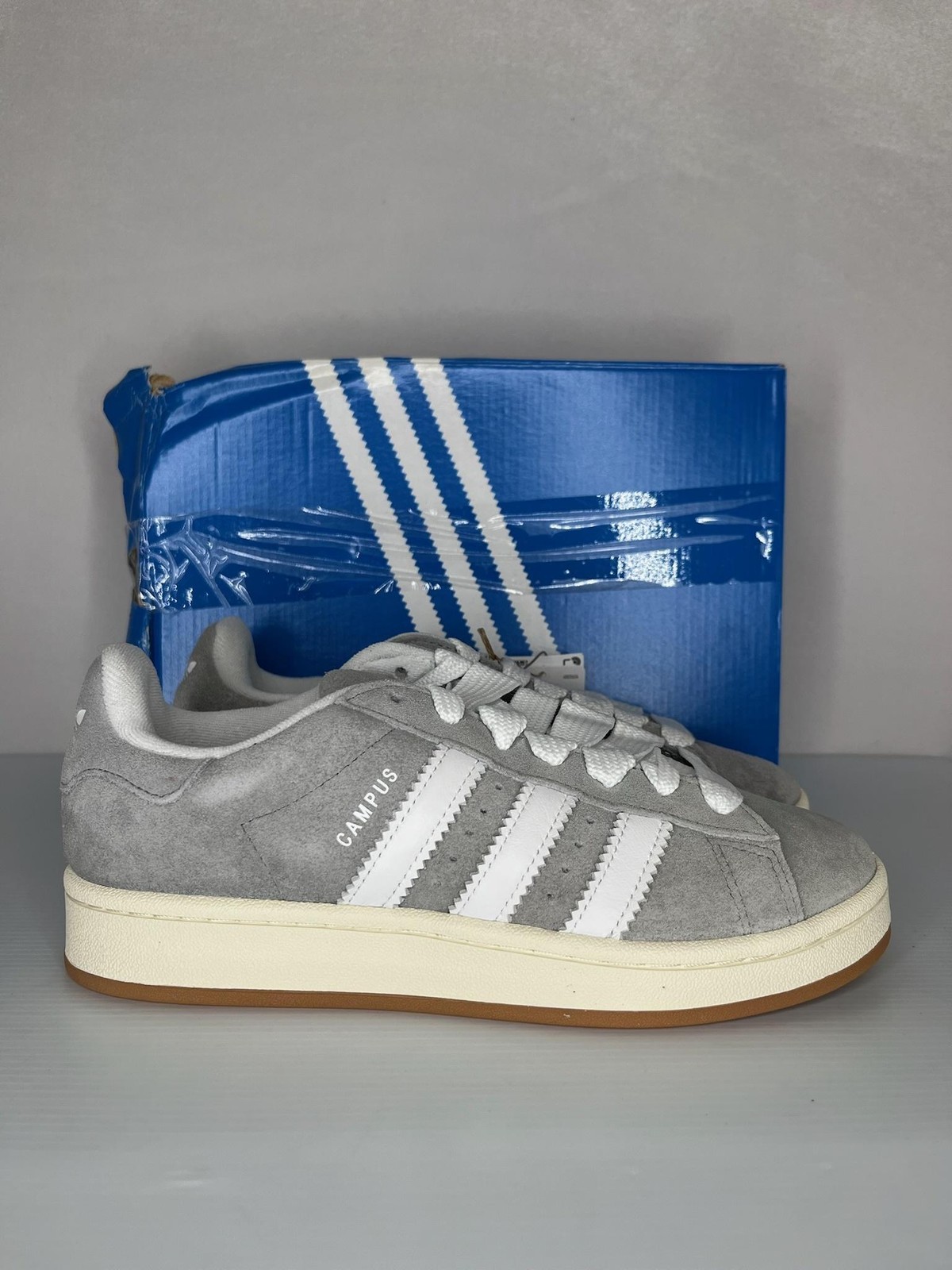 Adidas Campus 00s Men’s 6.5 Gray Suede Gum Sole Sneakers HQ8707 NEW