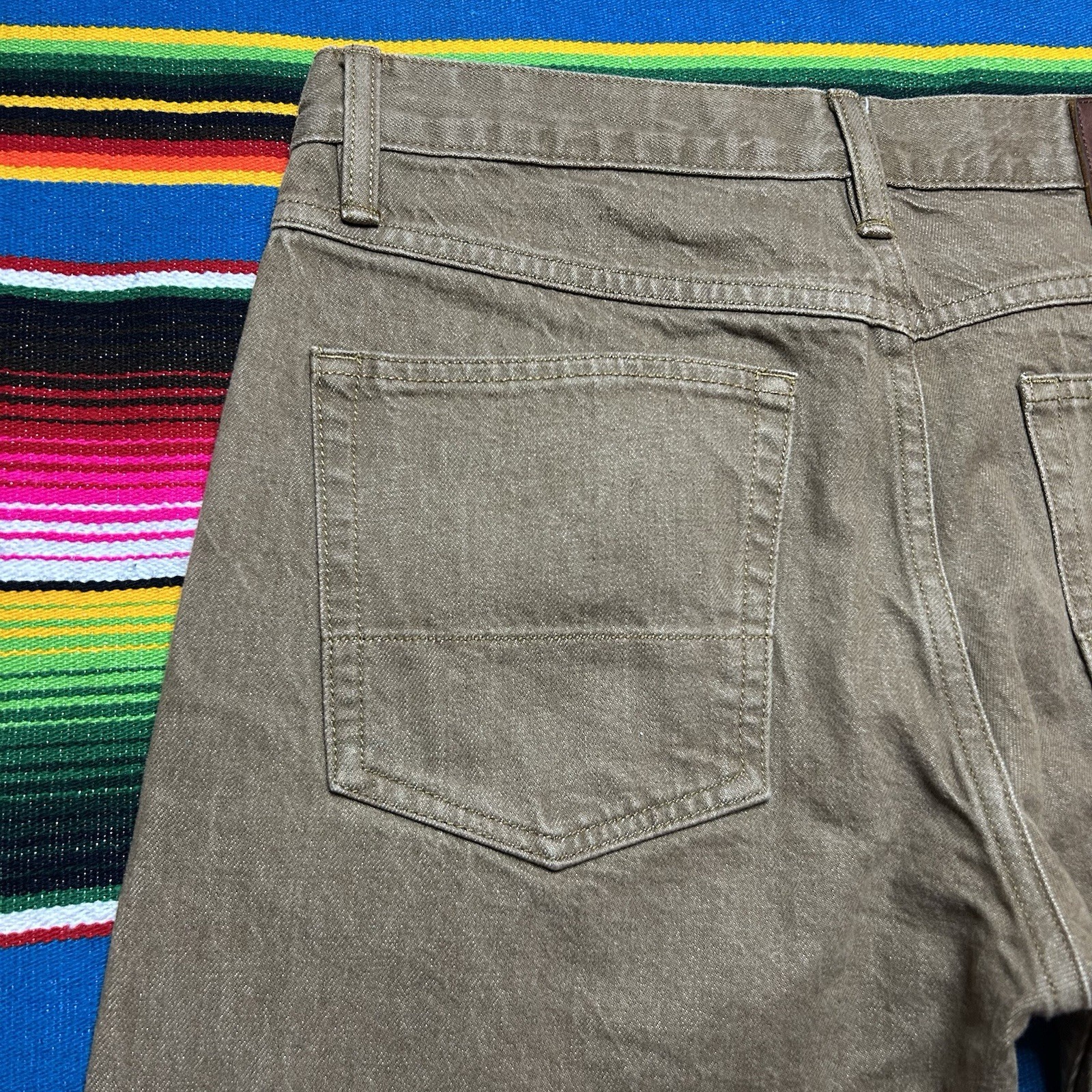 Gustin Jeans Selvedge Brown Size 34 California Slim Raw Button Fly