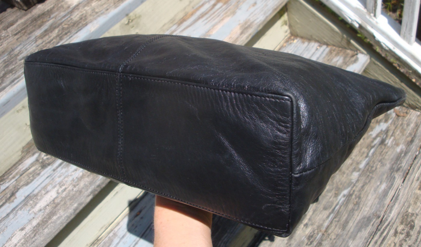 LATICO Black Leather Tote Gemma Boho Hobo Shoulderbag Lightweight Handbag Purse