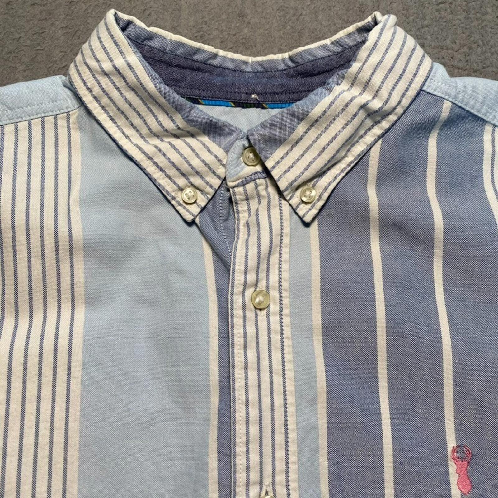Next Shirt Mens XL Blue Long Sleeve Striped 24in Pit to Pit