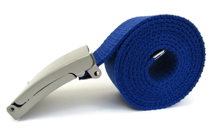 Unisex High Quality Cotton Plain Webbing Canvas Belt Silver Buckle 38″ Size 16