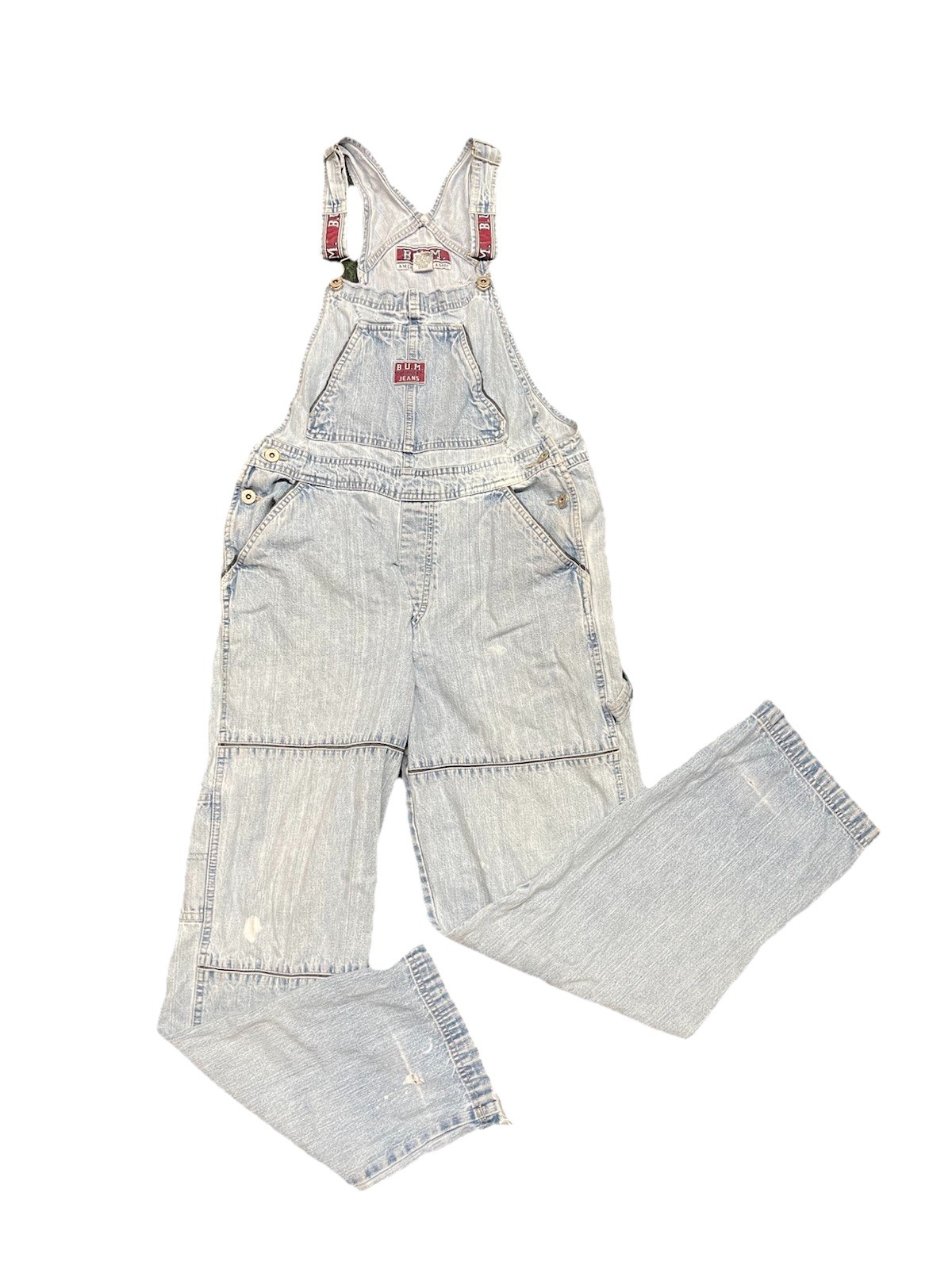 Y2K VTG Grunge Bum Equipment Overalls Size Medium 90s Hip Hop Street Skater RJ4