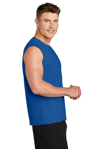 Sport Tek Sleeveless Posi Charge Competitor T Shirt Black True Royal ST352