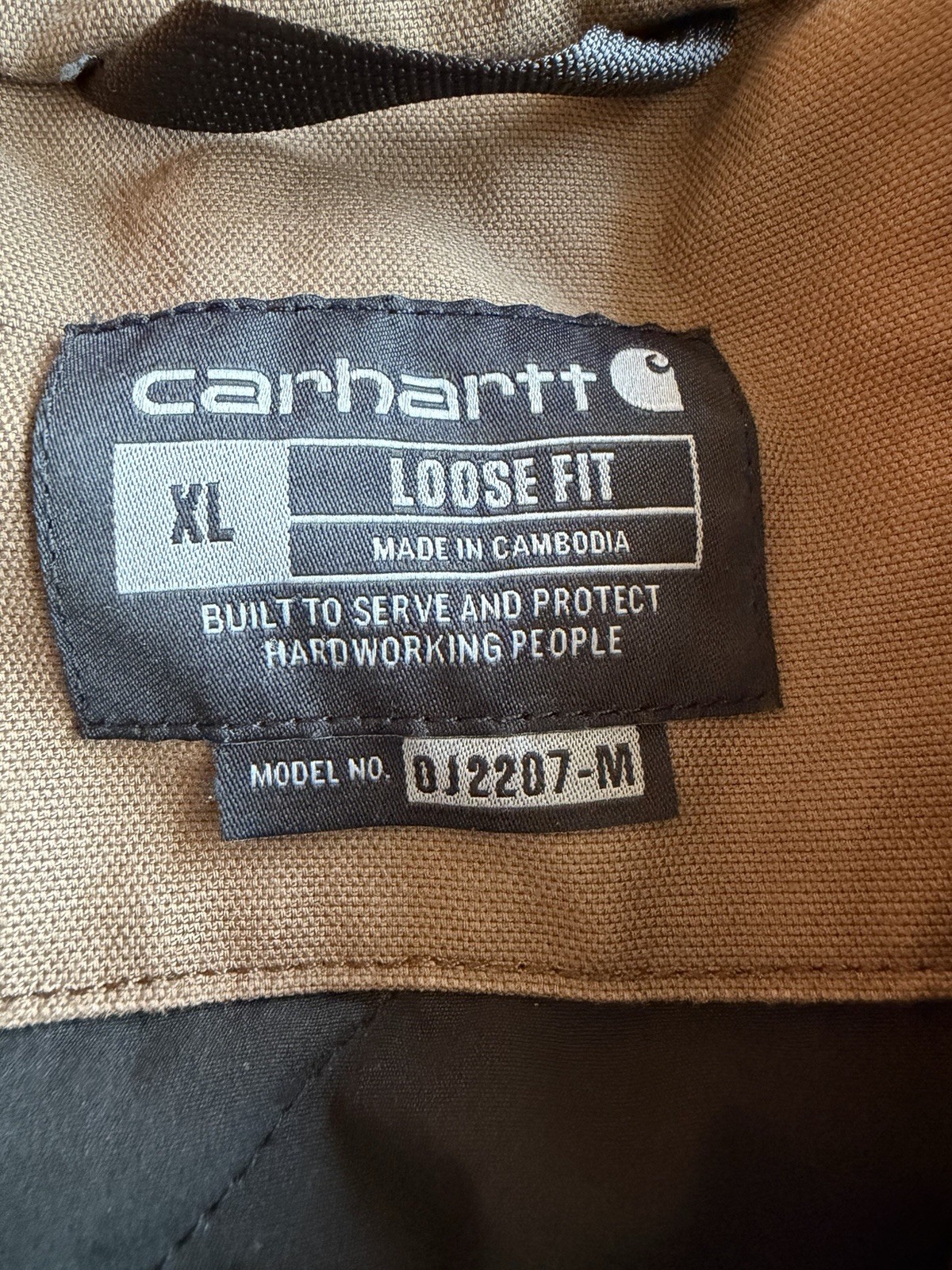 Carhartt Full Swing Hooded Jacket XL Brown 3M Thinsulate Loose Fit Work Coat.