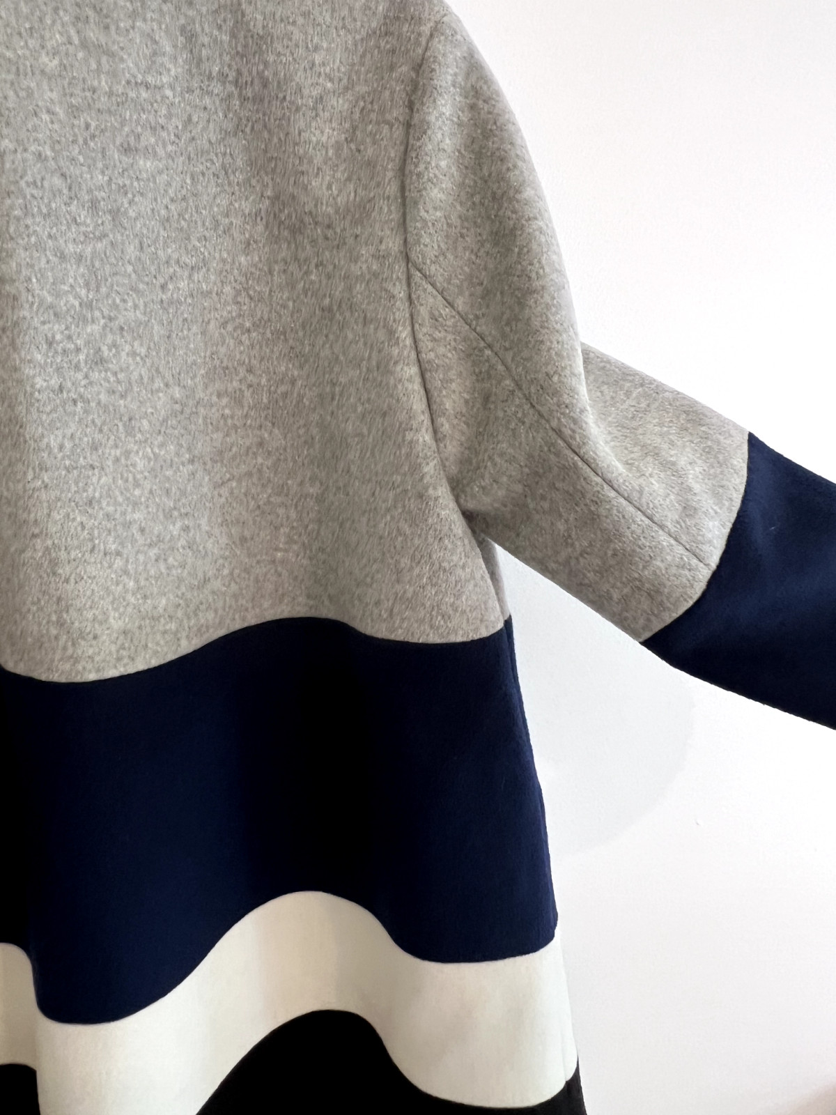 Peacebird Womens Wool Coat Blue, Black and Grey – Size M