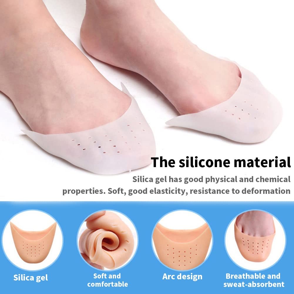 4-Pair Soft Gel Toe Pads for Pointe Shoes, Breathable Ballet Dance Protection…