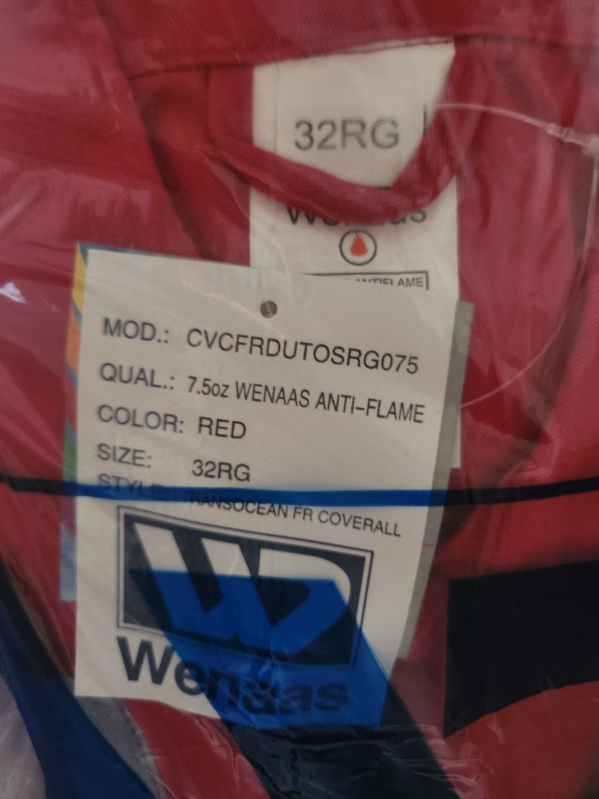 5 PAIR WENAAS ANTI-FLAME RED Coveralls 32RG SHORT, 3M SCOTCHLITE Reflective