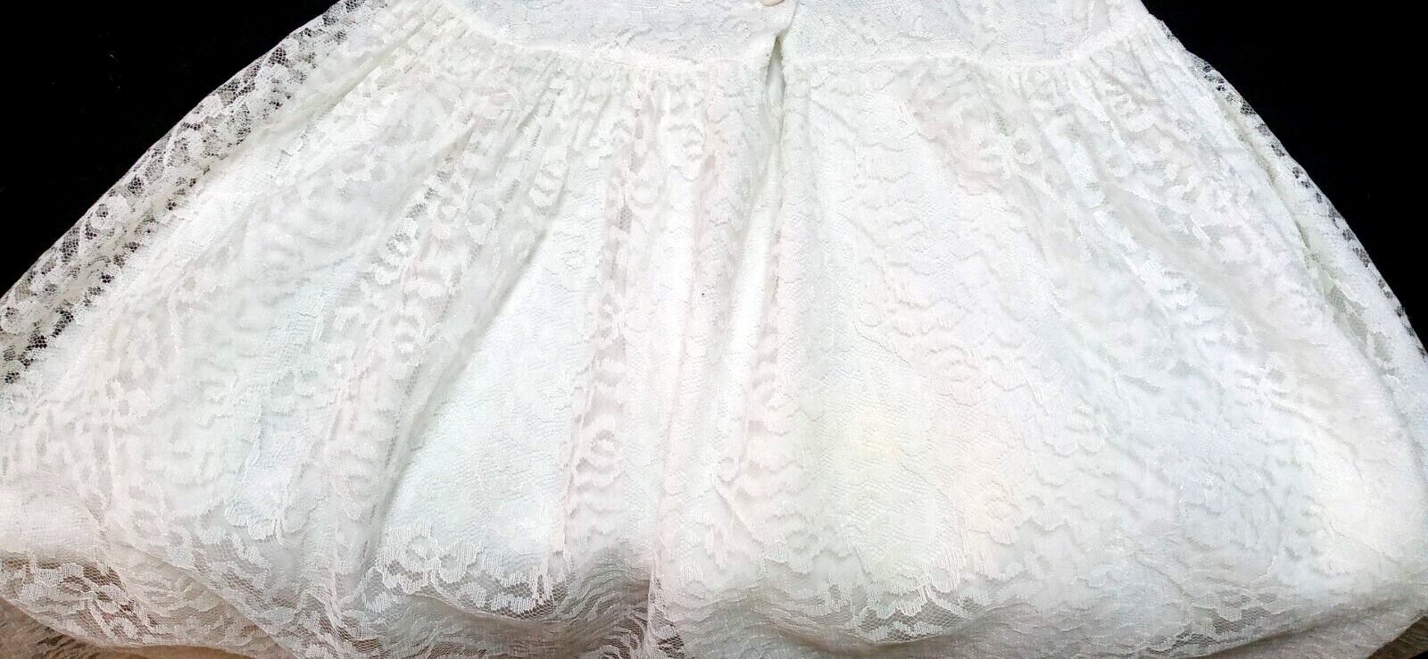Vtg 50s Rose Lace Dress Peter Pan Collar ILGWU Union Made USA JUNIORS Sz 14