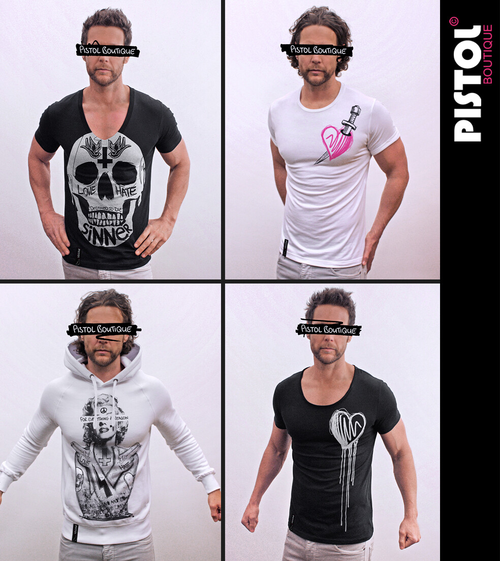 Pistol Boutique Men’s Black CHEST NECK SKETCH STARS Vest Top Singlet Tank