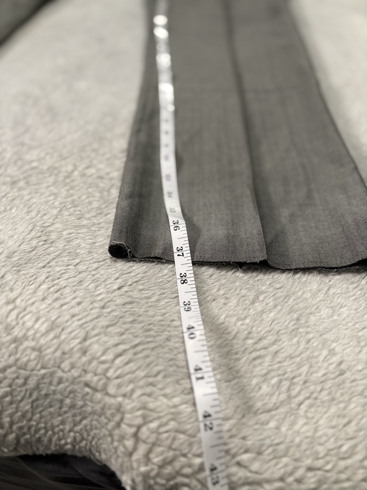New Galliani Gray Wool Pleated Dress Pants Size 36 Italy Herringbone Unhemmed