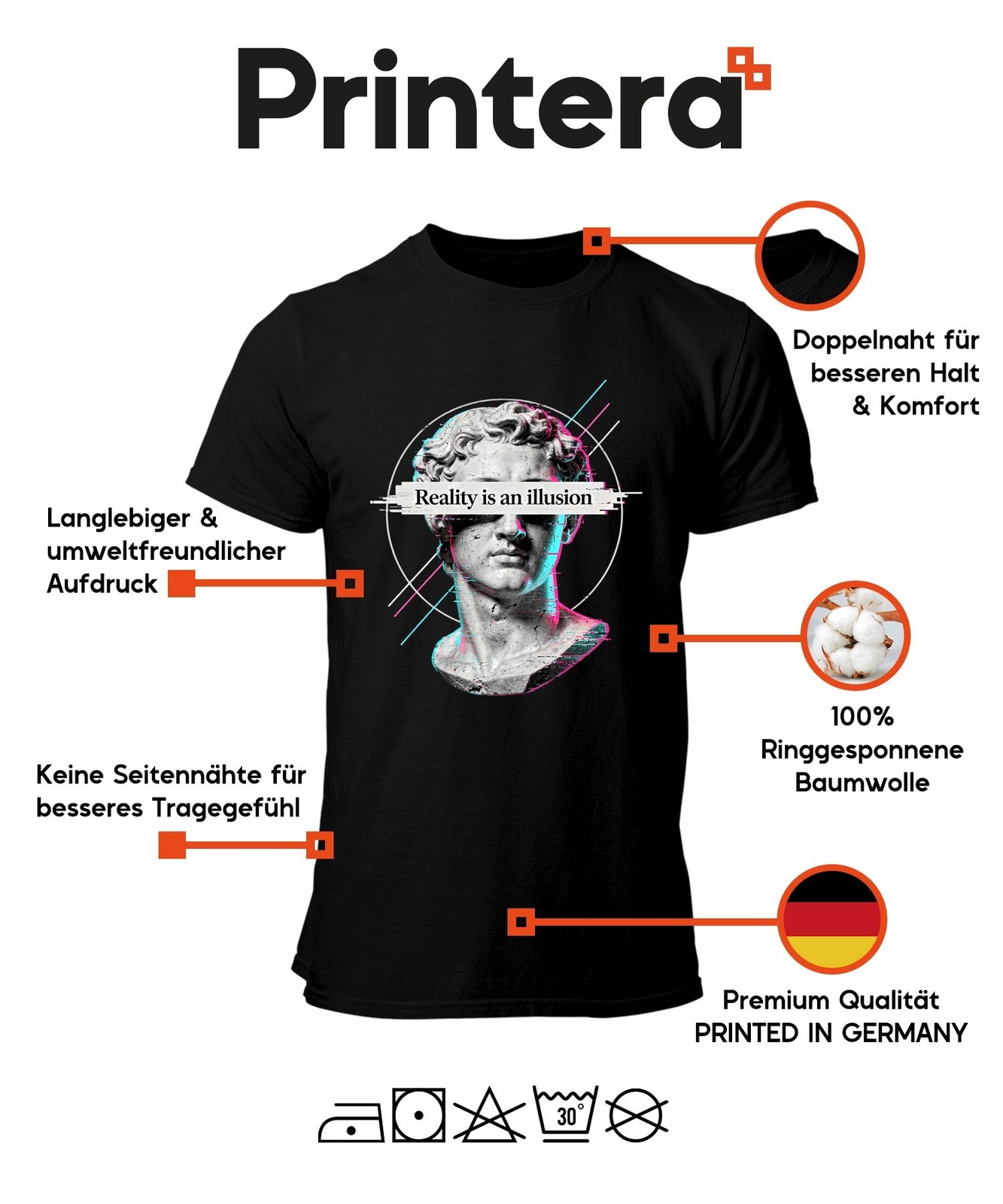 Reality is an illusion David Statue Glitch Art Vaporwave Aesthetic Men’s T-Shirt