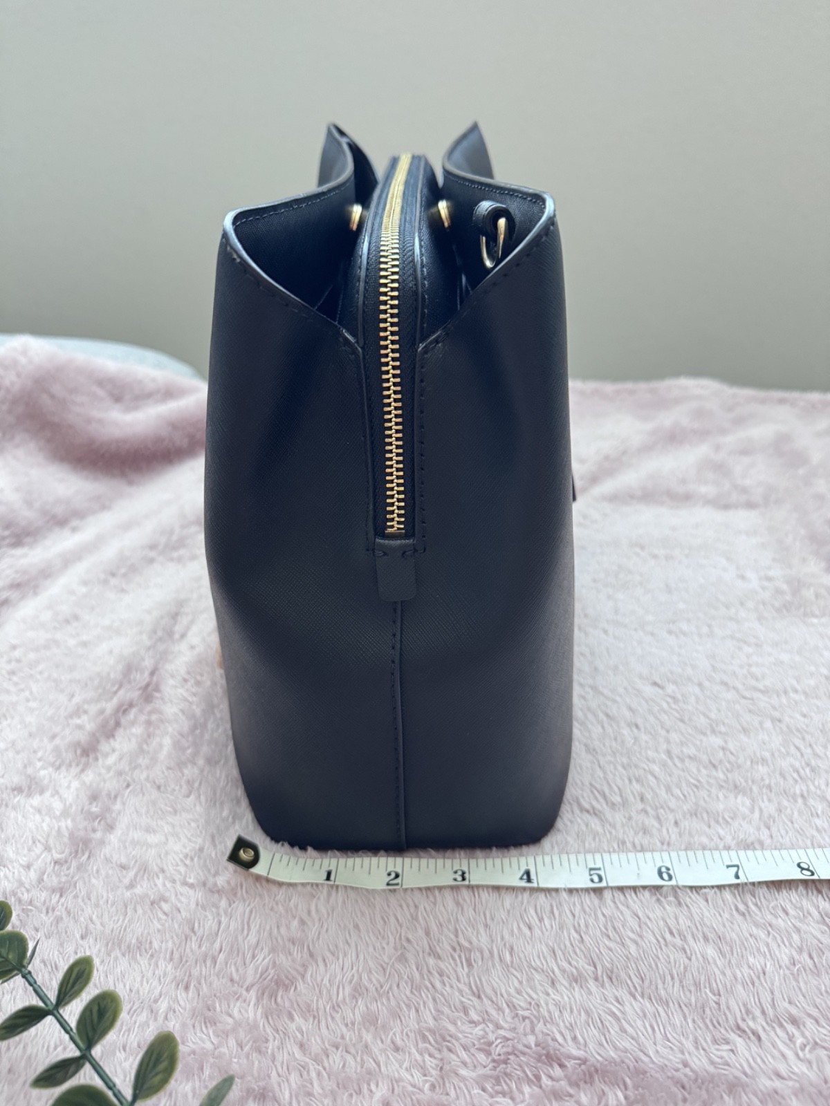 Michael Kors Black Savannah Saffiano Leather Satchel Bag Authentic