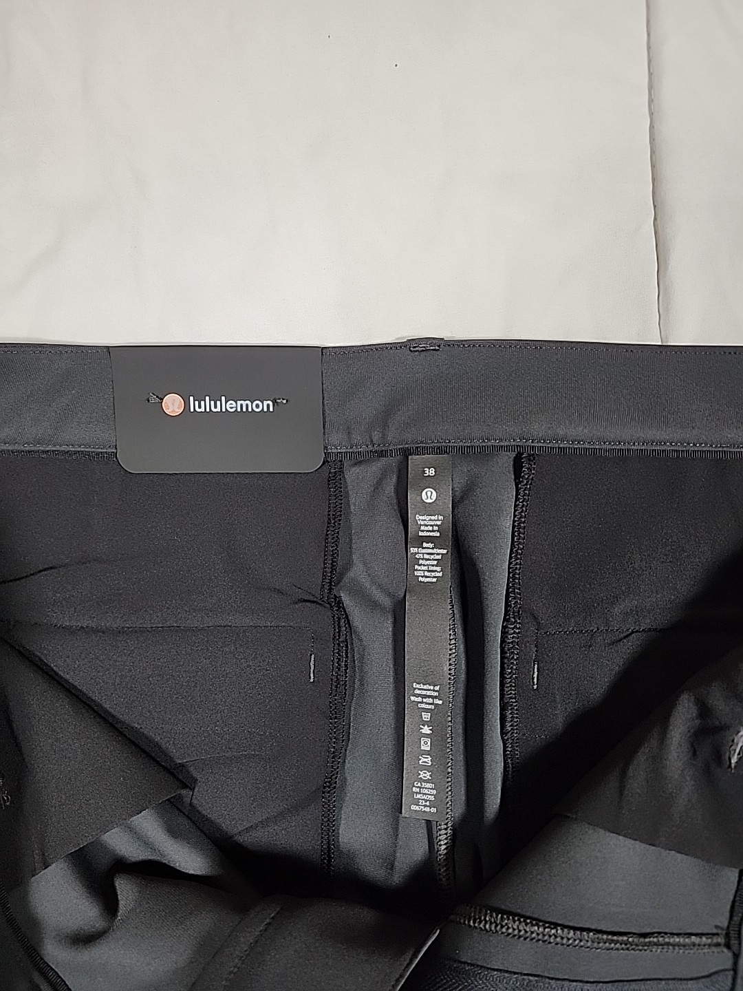 38×32 Lululemon ABC Trouser Classic Fit Warpstreme Men’s Pants Color Obsidian