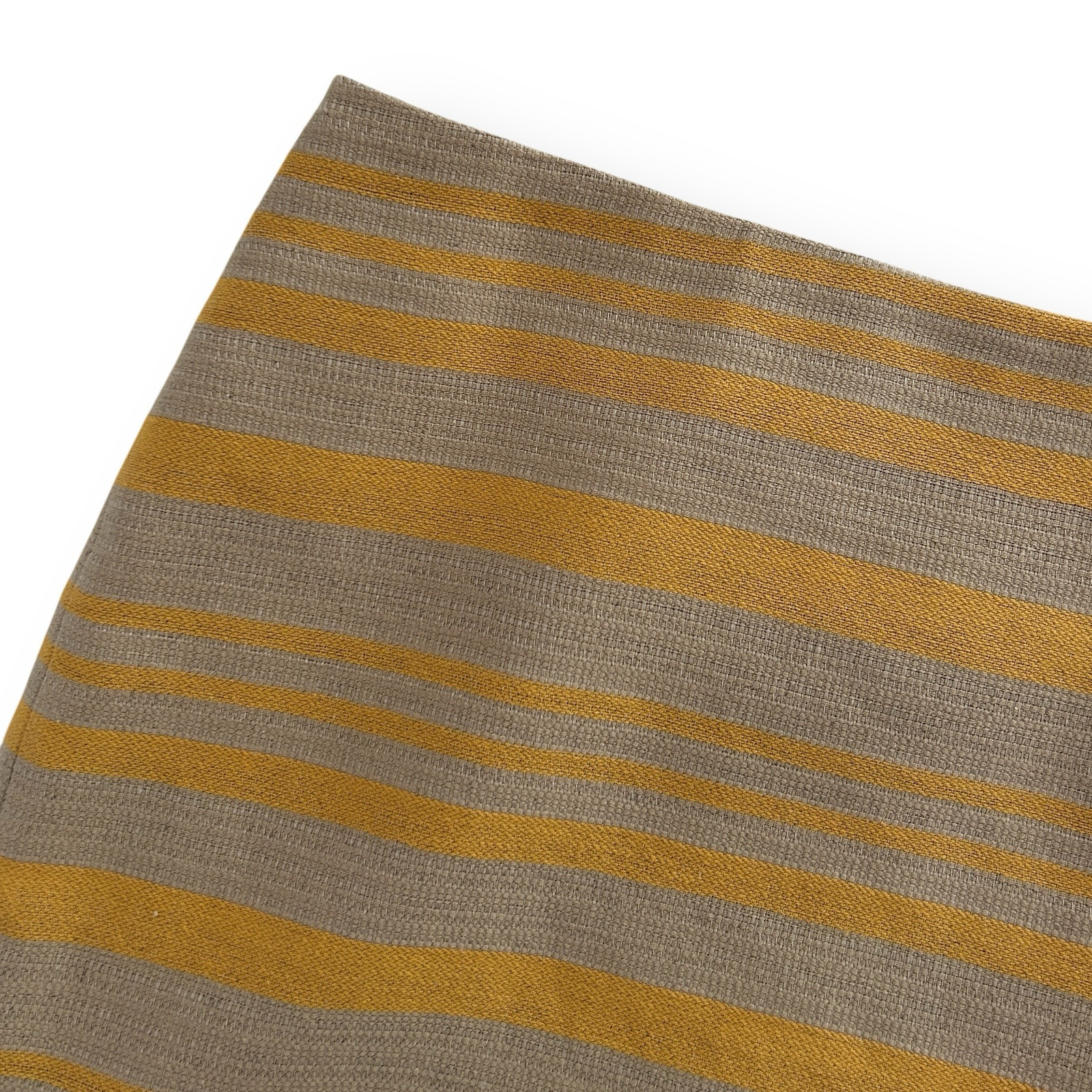 Talbots Women’s 20 Yellow & Beige Multi Stripe Textured Linen Pencil Skirt NWT