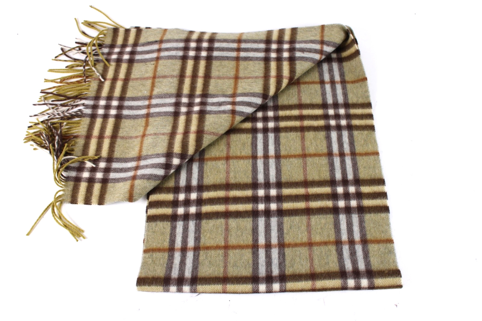 Burberry 100% Cashmere Nova Check Plaid Scarf 12.5 x 66 NWOB Made In England