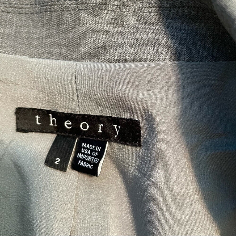Theory Grey Wool Blend Classic Blazer Jacket 2