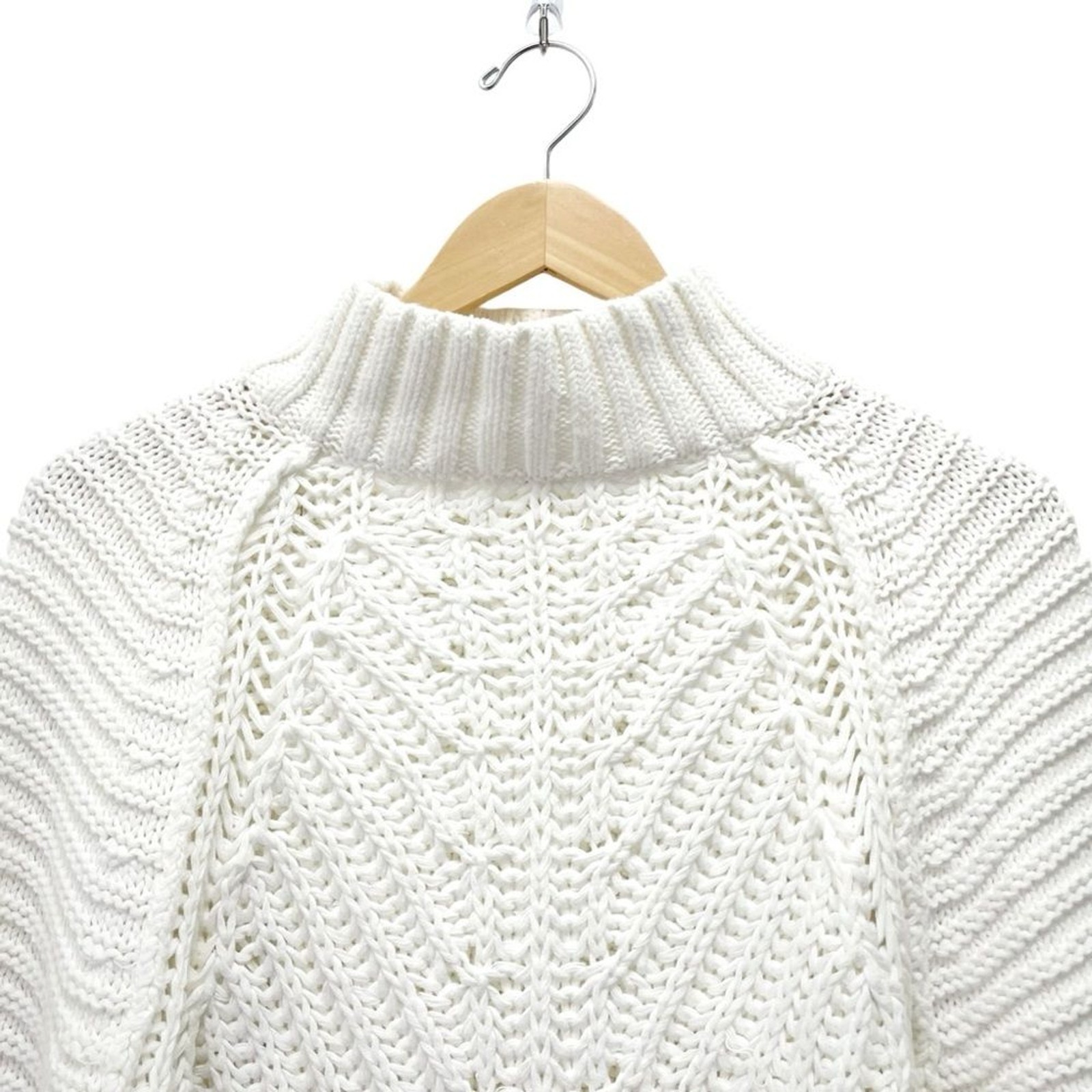 Free People Sweetheart Sweater Ivory Chunky Knit Mockneck Pullover Size Small