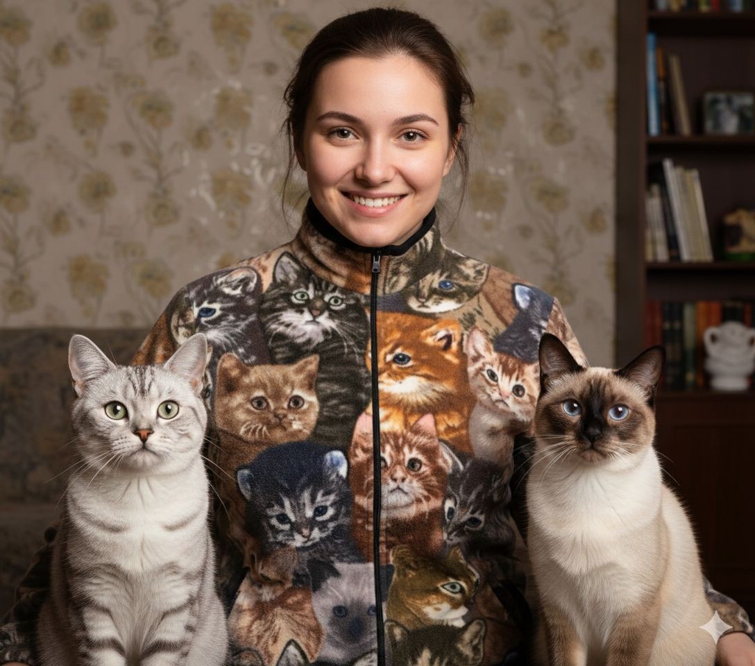 ZooFleece Cat Munchkin Siamese British Shorthair Cute Cats Kittens Jacket XS-3X