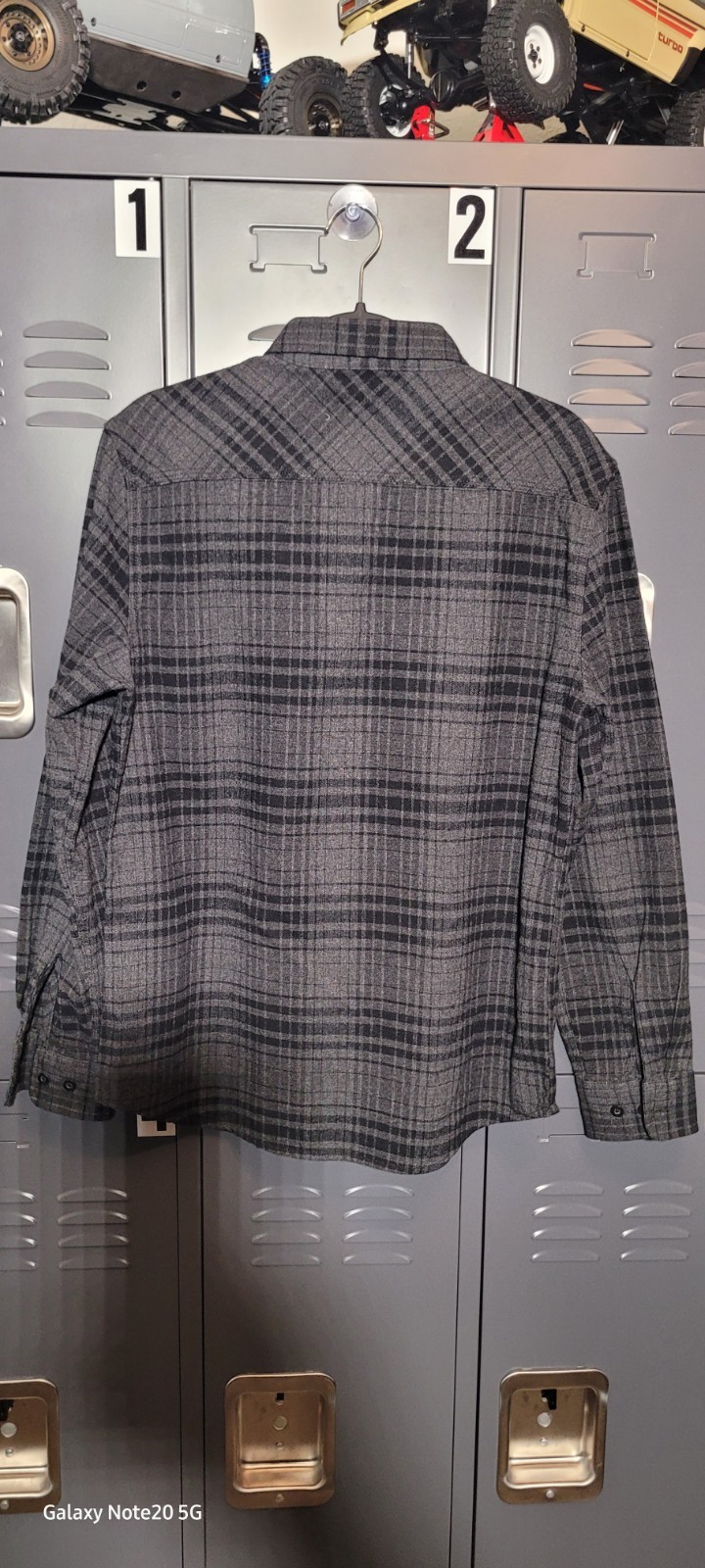 Brixton Men’s Gray Black Plaid Long Sleeve Button-Up Shirt Pockets Size S
