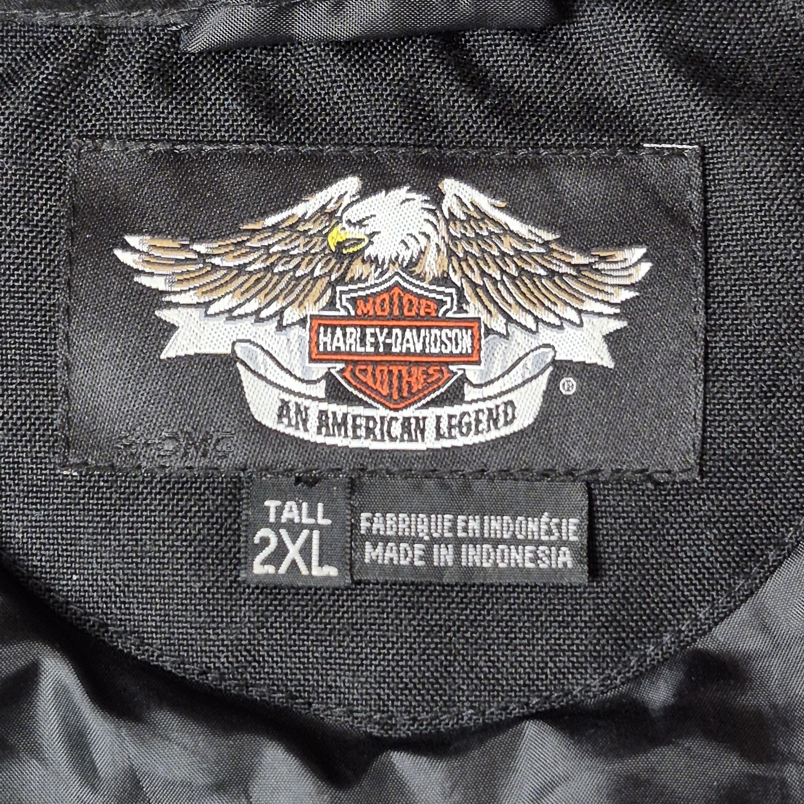 Harley-Davidson Men’s 2XL Tall FXRG Black Quilted Liner Jacket Zip Front