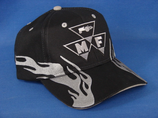 Massey Ferguson Tractor Hat – Black/Gray Flame – Low Crown – Triangle Logo