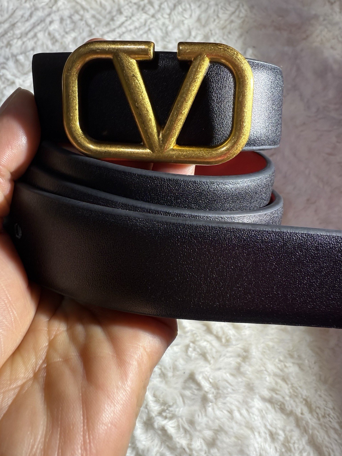 Valentino Garavani VLogo Signature calfskin reversible belt with buckle