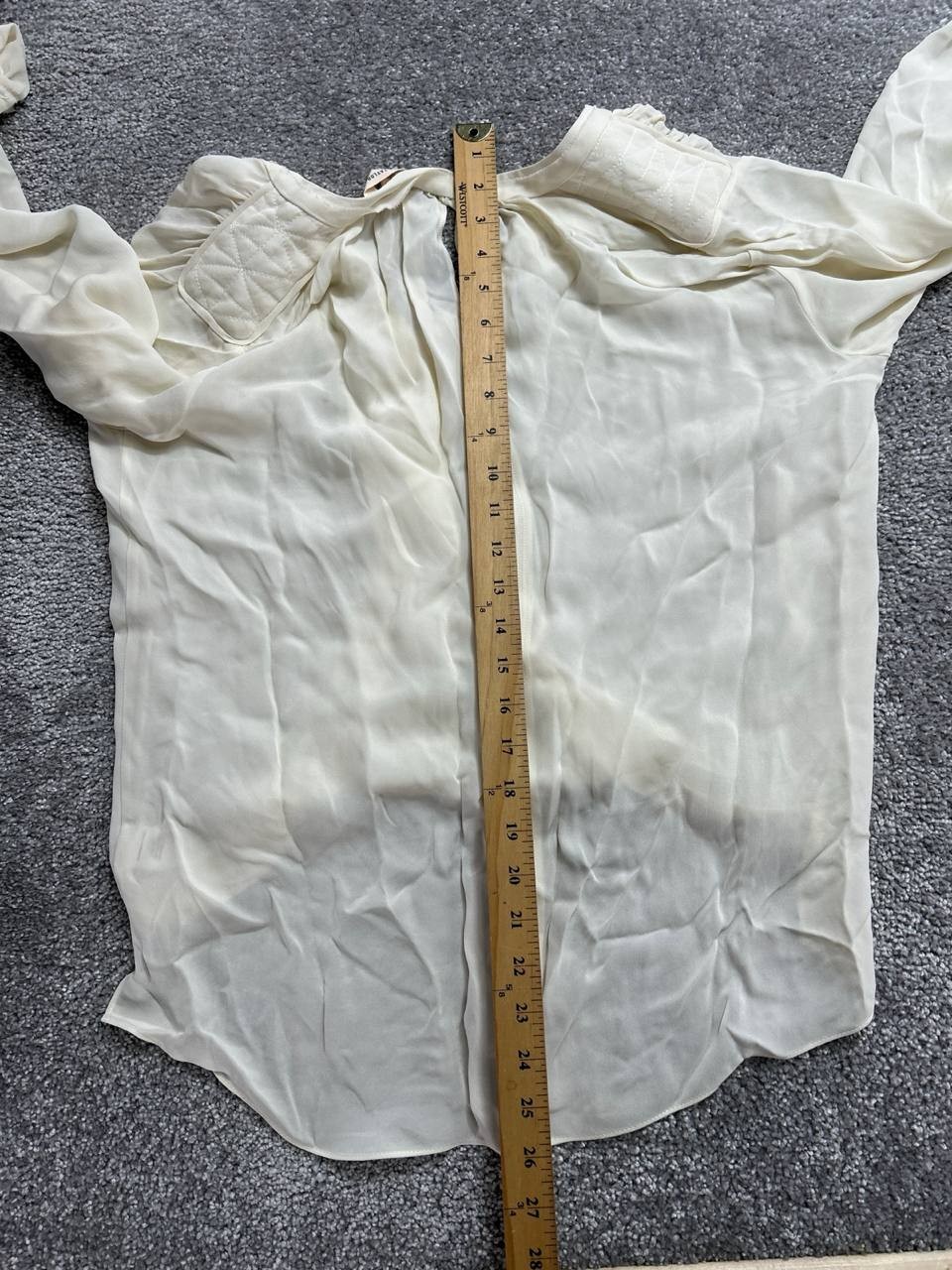 Rebecca Taylor Daniella Blouse Top Womens 6 White Silk Surplice Neck Pleated New