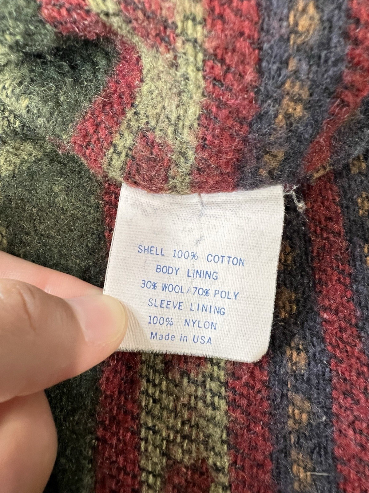 Vintage Sports Master Blanket Lined Denim Jacket Size XL USA Made Aztec
