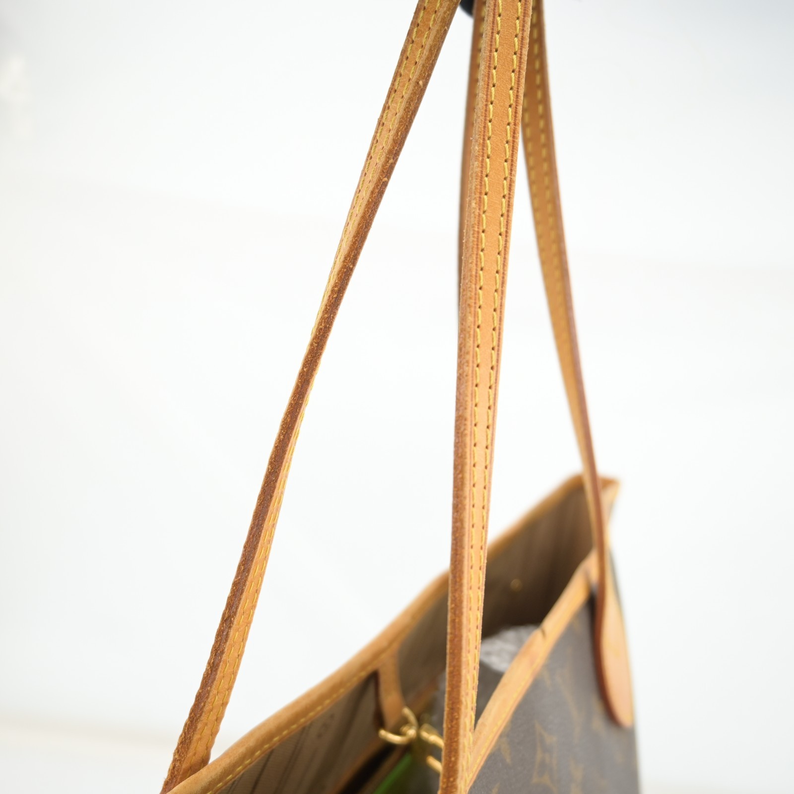 Louis Vuitton Monogram Neverfull MM Leather Fabric Brown Tote bag B2202SA803