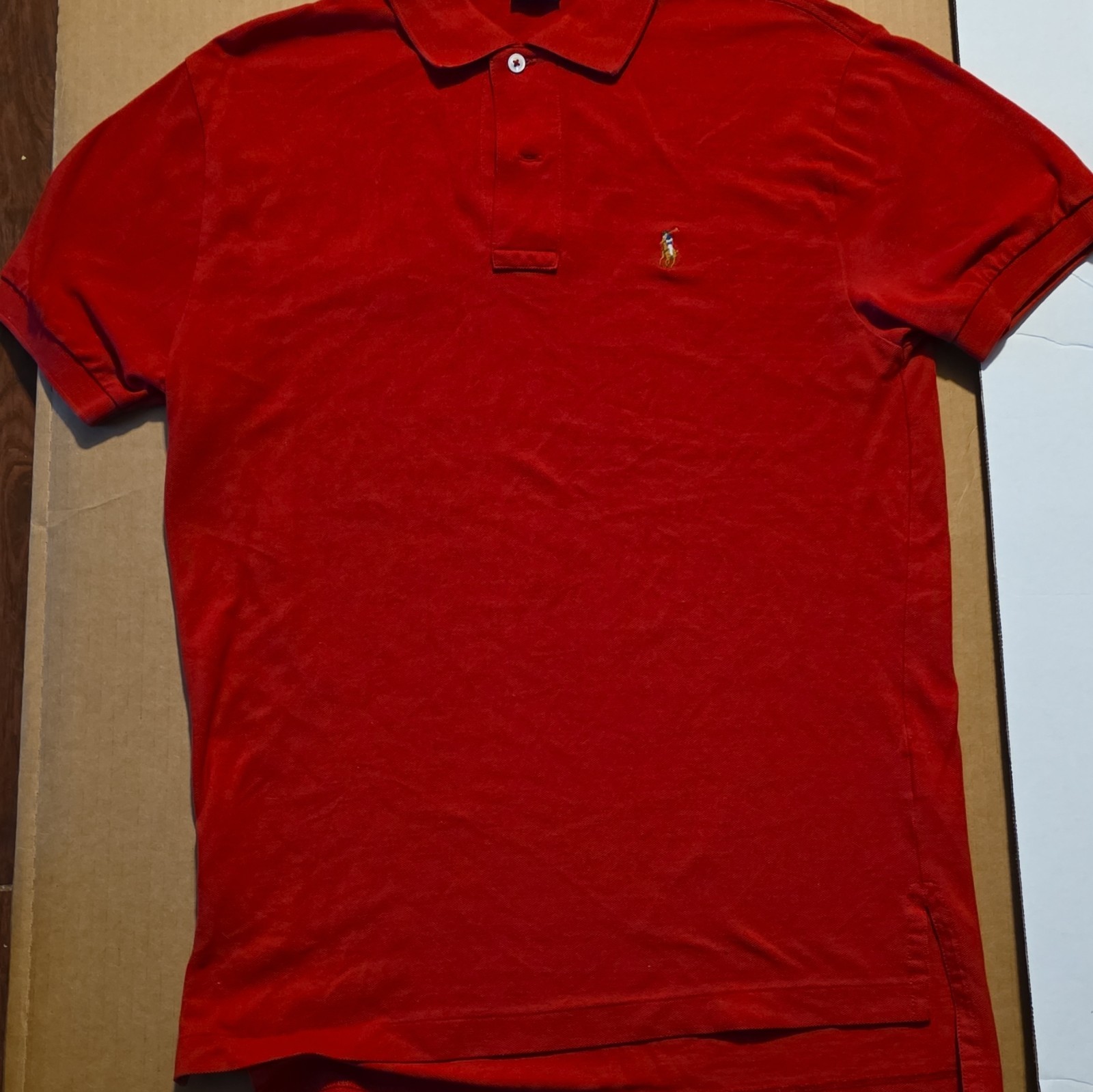 Polo Ralph Lauren Mens Red Polo Shirt S Short Sleeve Cotton Knit Logo