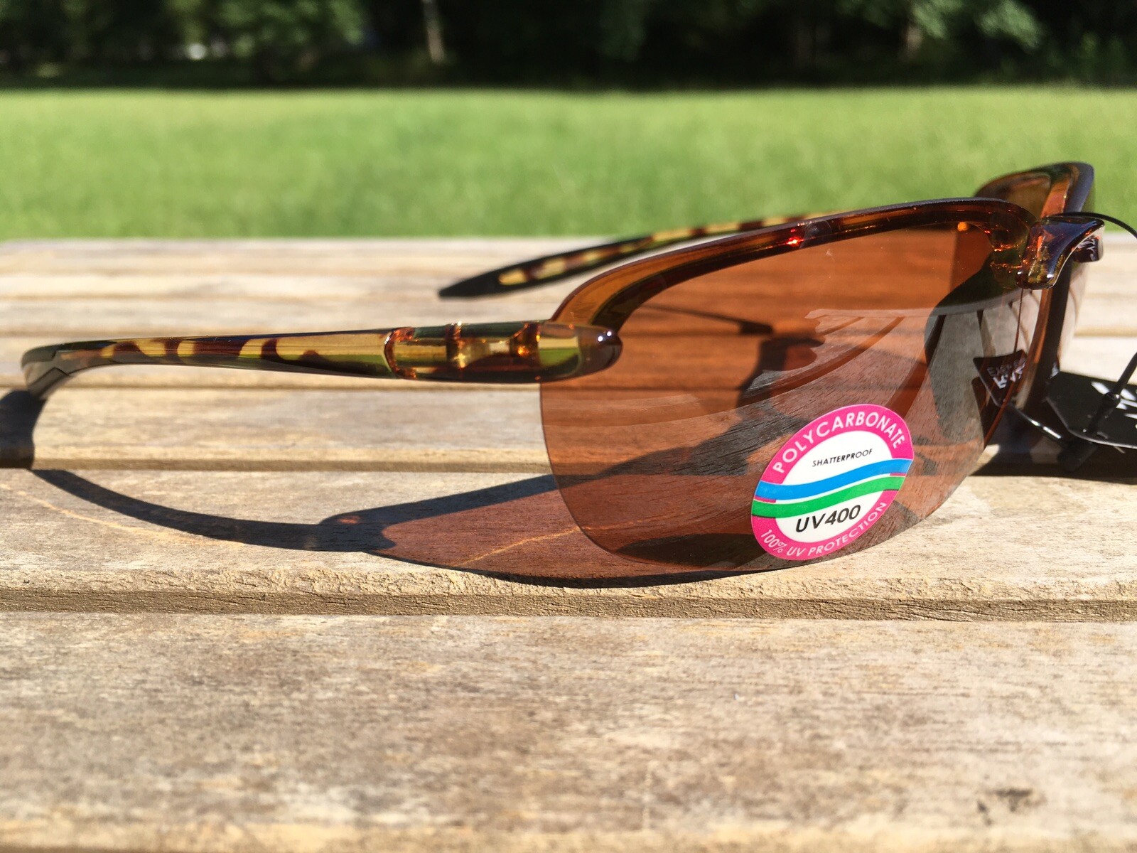RAZE Eyewear Sunglasses Lyte tortoise shell brown frame Amber lens 10321
