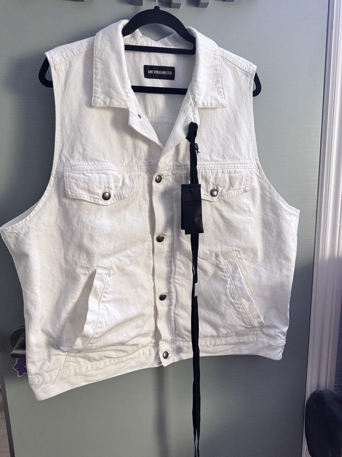 Ann Demeulemeester SS 22 denim vest white sz 50