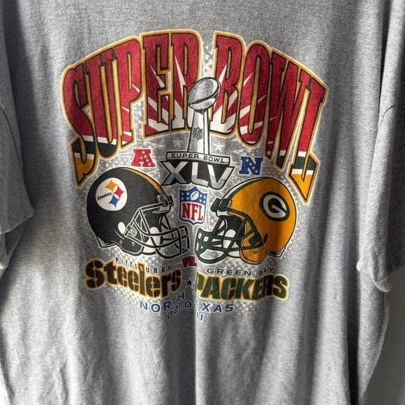 Super Bowl XLV Grey Tee Size XL