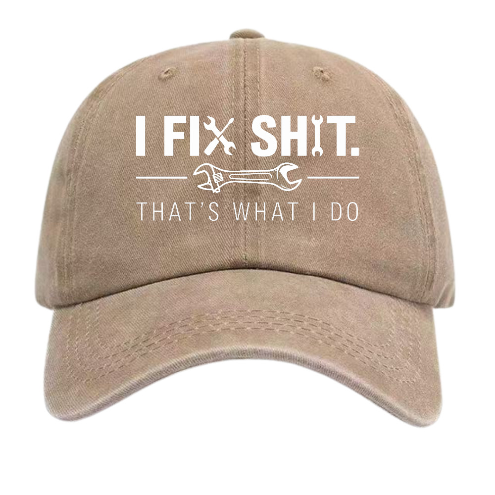 “I FIX SHIT.”Funny Mechanic Dad Hat,Sarcastic Repairman Cap,Unisex Vintage Style