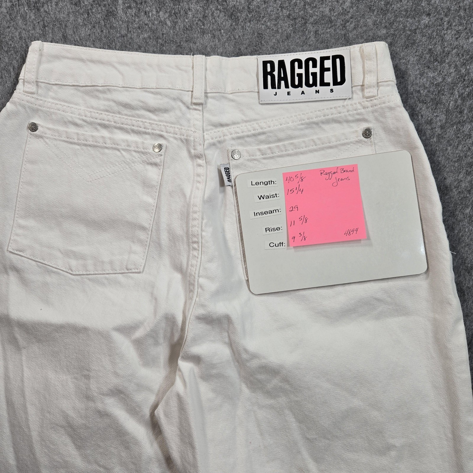 Ragged Jeans Jeans Womens 30 White High Rise Wide Leg Denim Pants Relaxed Fit