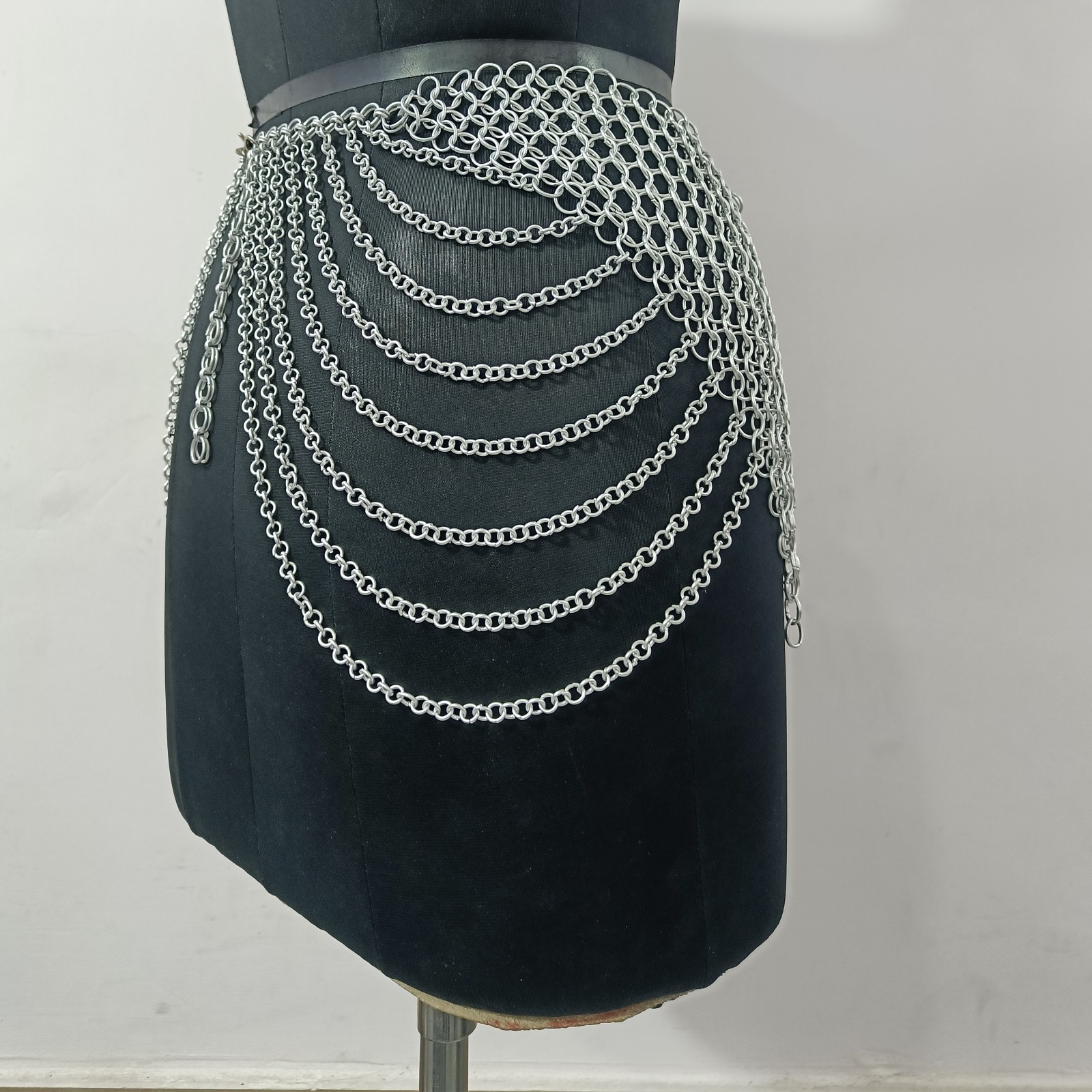 Handmade Chainmail Skirt Lightweight Waist Belt for Women Festival LARP Outfit