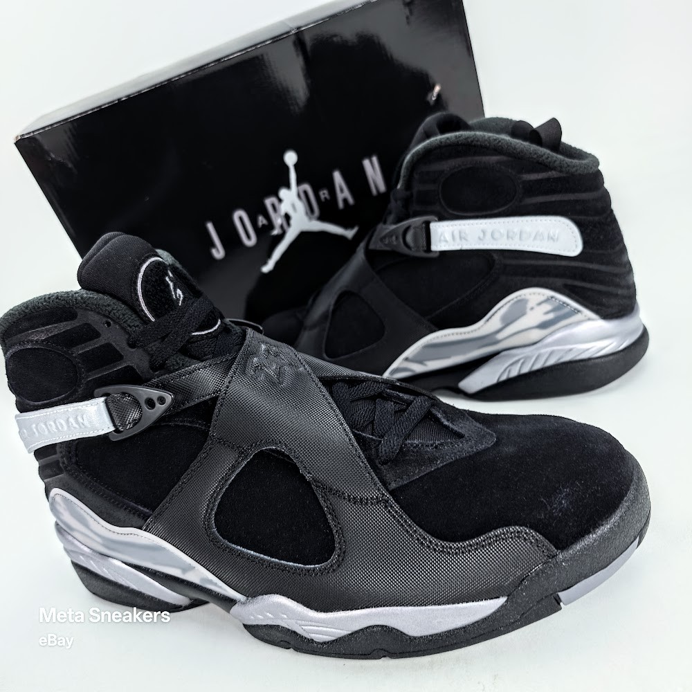 Air Jordan US 13 Men’s Black Silver Gunsmoke Grey Nike Retro 8 FD1334 001 NIB