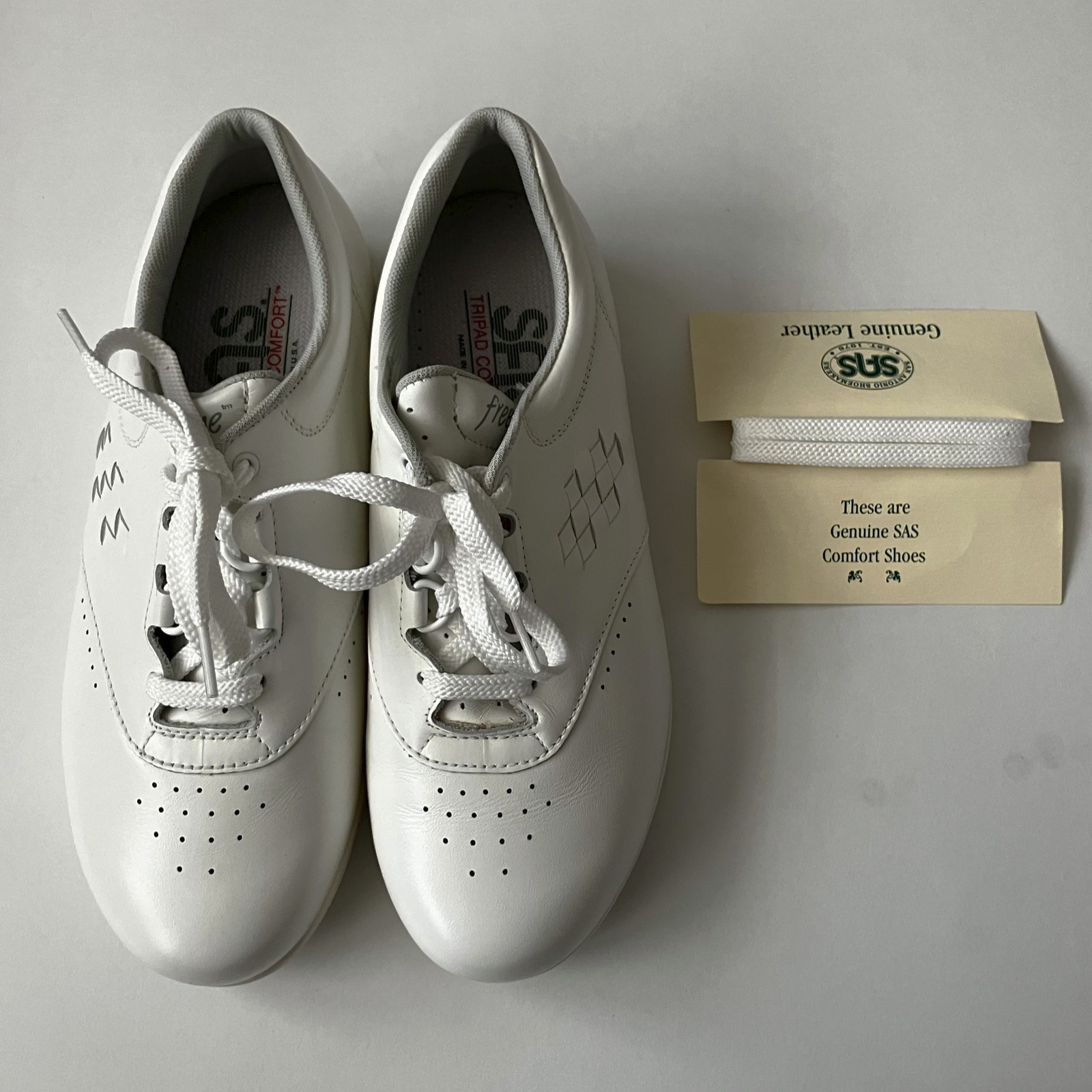 SAS 7 WW Extra Wide Women’s Sneaker Shoe Free Time Handmade in the USA White